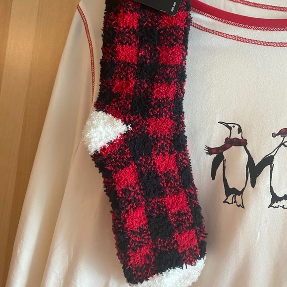 Christmas pajama shirt & fuzzy socks - Picture 3 of 4